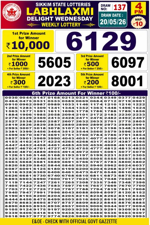 Everest Result Today Dear Lottery Chart