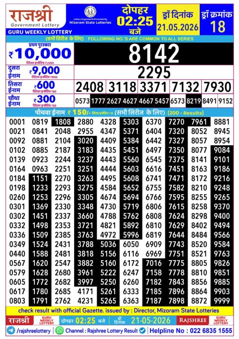 Everest Result Today Dear Lottery Chart