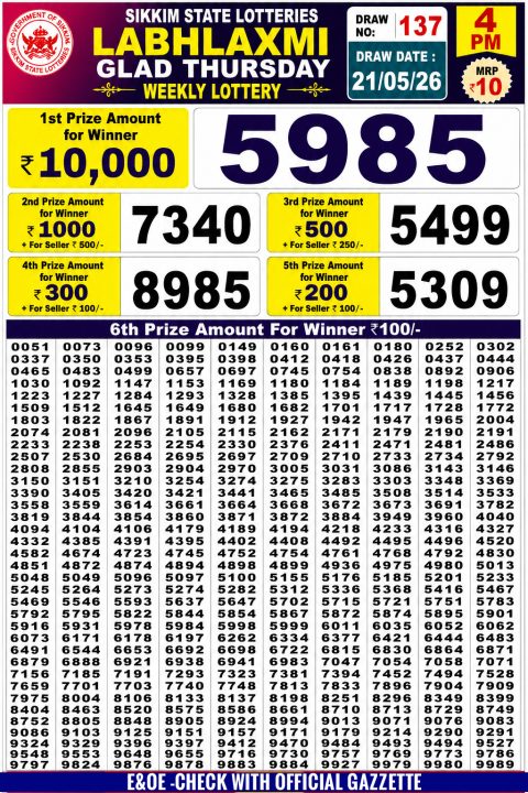 Everest Result Today Dear Lottery Chart