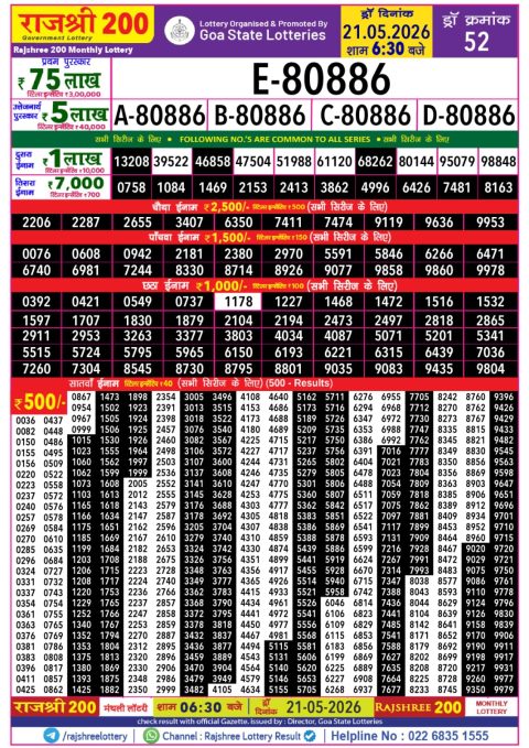 Everest Result Today Dear Lottery Chart