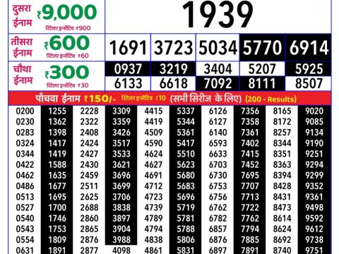 Everest Result Today Dear Lottery Chart