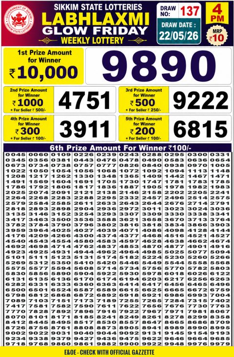 Everest Result Today Dear Lottery Chart