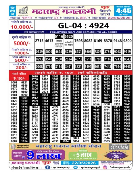 Everest Result Today Dear Lottery Chart