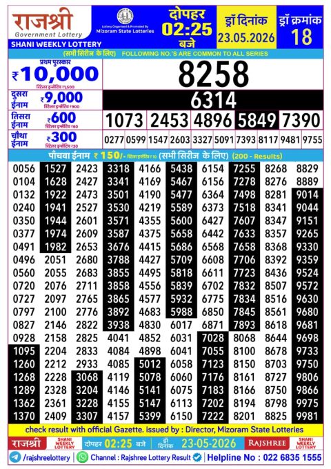 Everest Result Today Dear Lottery Chart