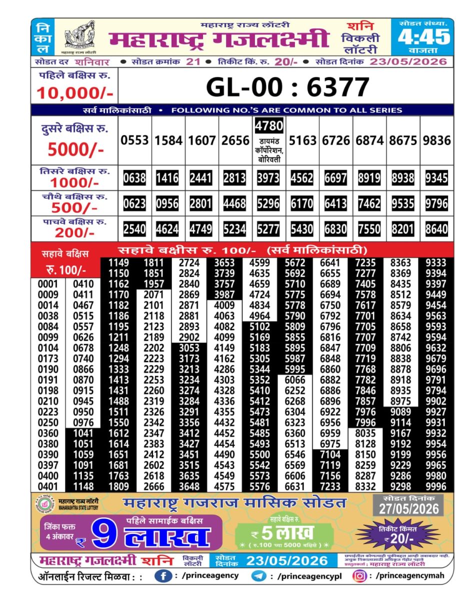 Everest Result Today Dear Lottery Chart
