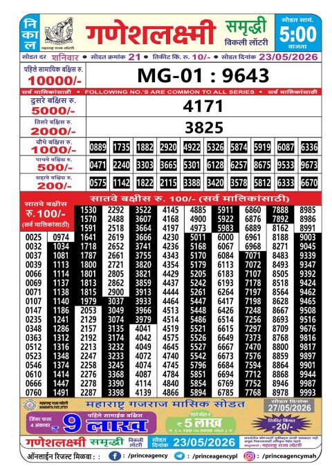 Everest Result Today Dear Lottery Chart