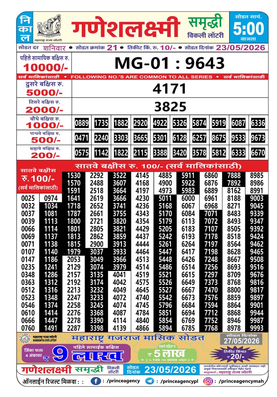 Everest Result Today Dear Lottery Chart