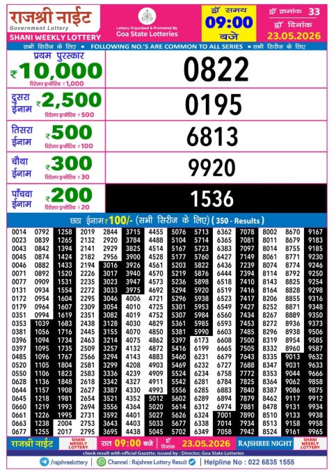 Everest Result Today Dear Lottery Chart