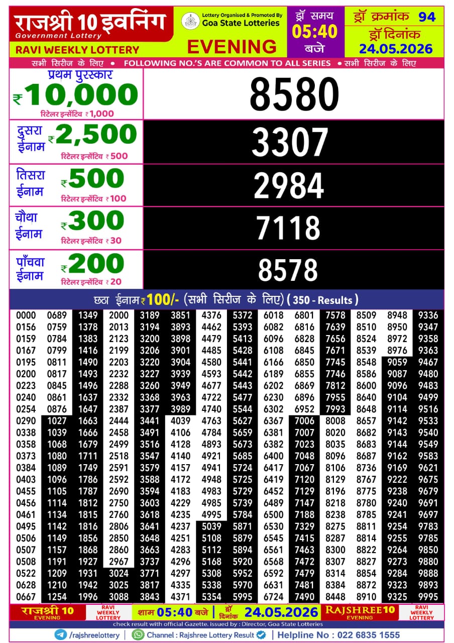 Everest Result Today Dear Lottery Chart
