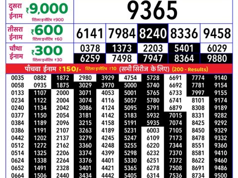 Everest Result Today Dear Lottery Chart