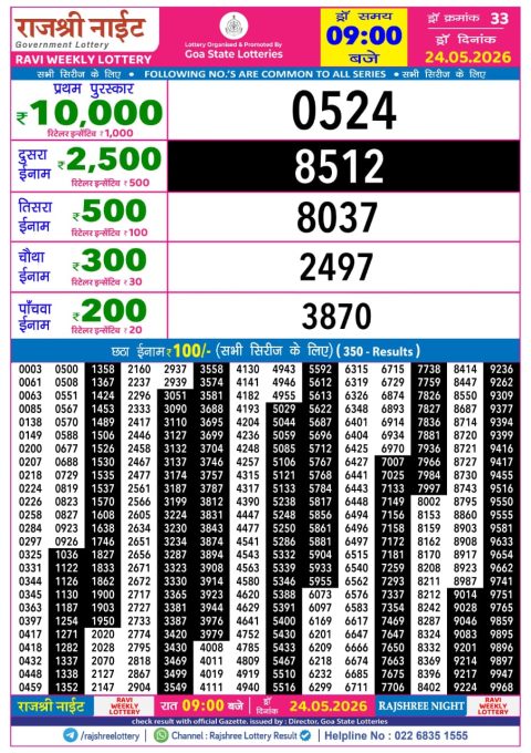 Everest Result Today Dear Lottery Chart