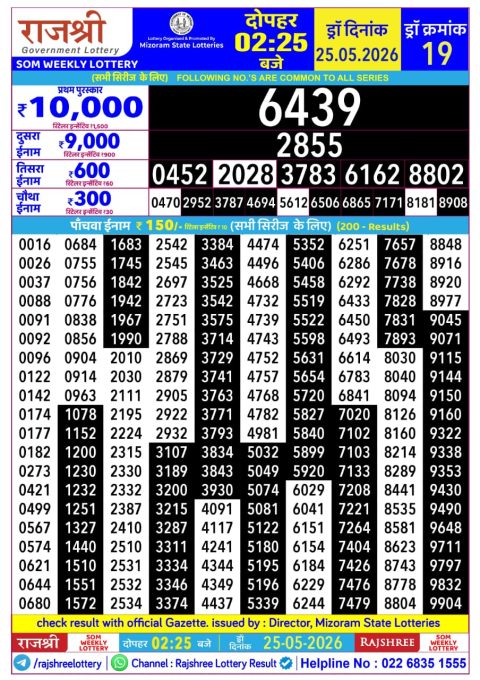 Everest Result Today Dear Lottery Chart