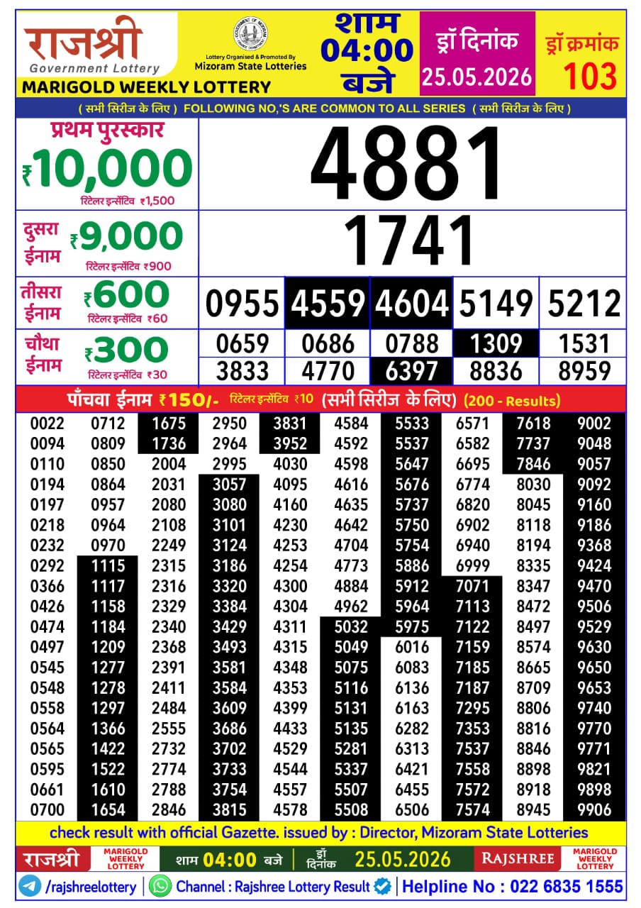 Everest Result Today Dear Lottery Chart