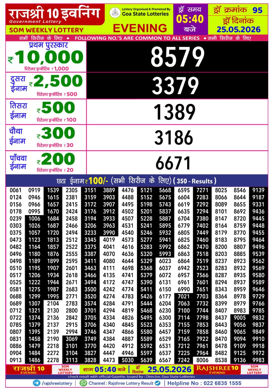 Everest Result Today Dear Lottery Chart
