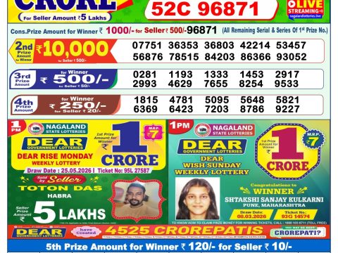 Everest Result Today Dear Lottery Chart
