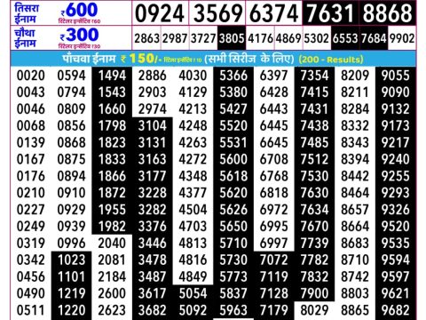 Everest Result Today Dear Lottery Chart