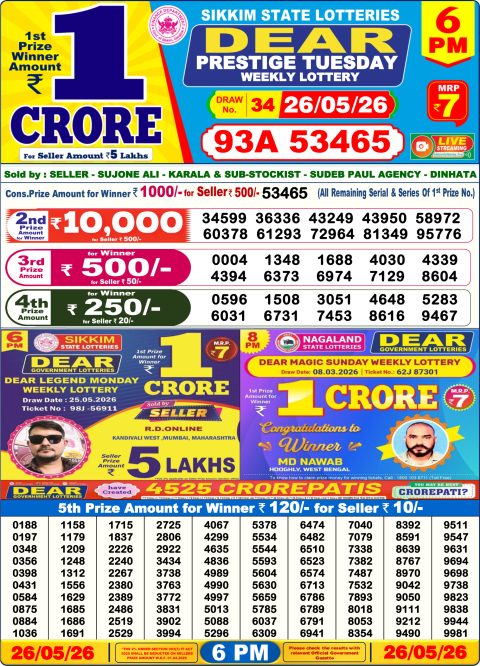 Everest Result Today Dear Lottery Chart