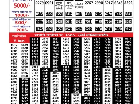 Everest Result Today Dear Lottery Chart
