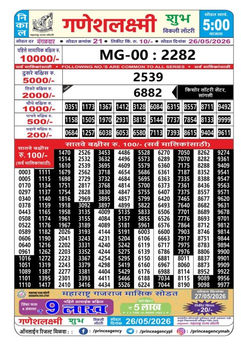 Everest Result Today Dear Lottery Chart