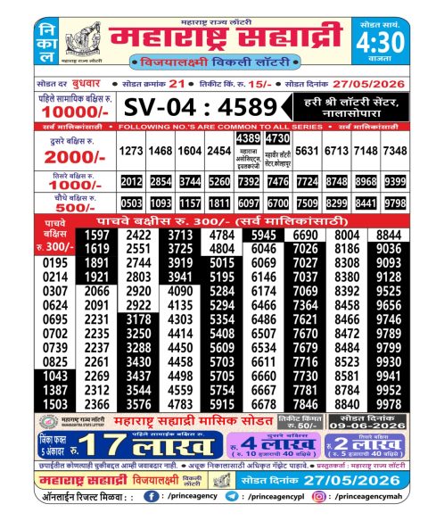 Everest Result Today Dear Lottery Chart