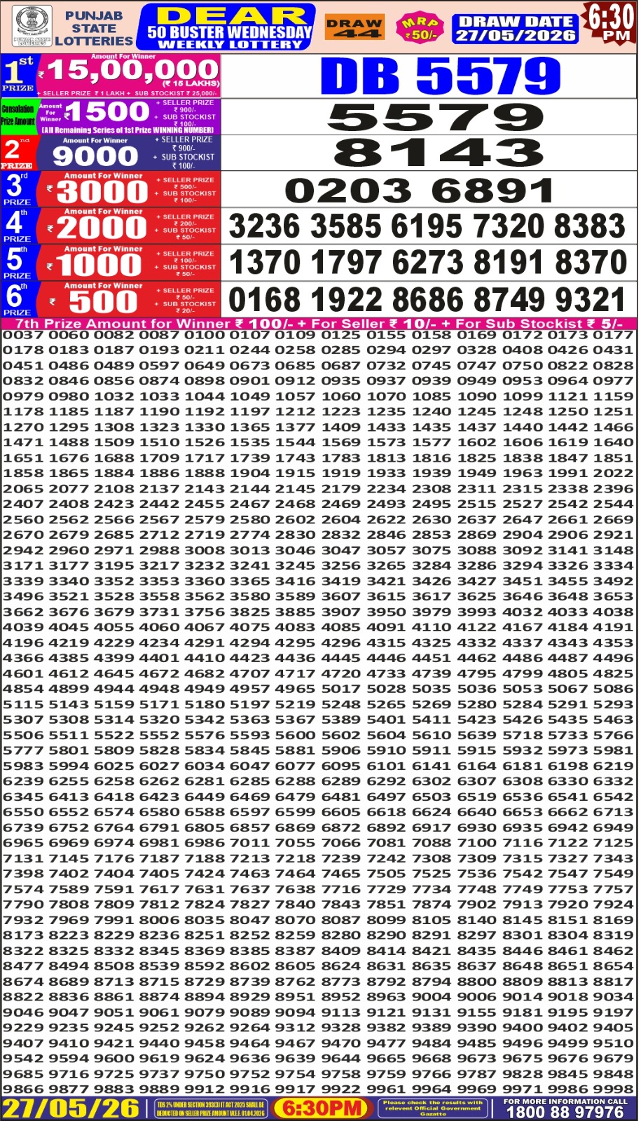 Everest Result Today Dear Lottery Chart