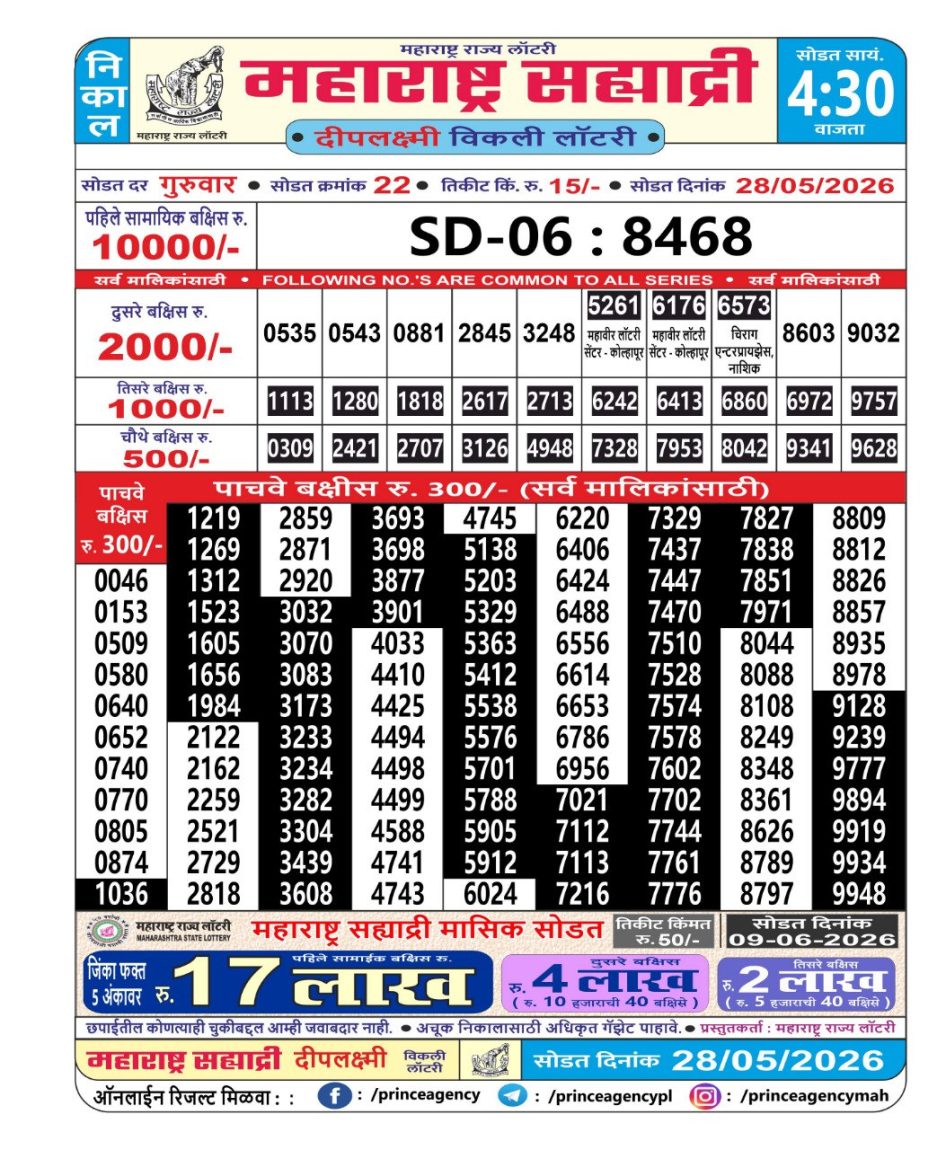 Everest Result Today Dear Lottery Chart