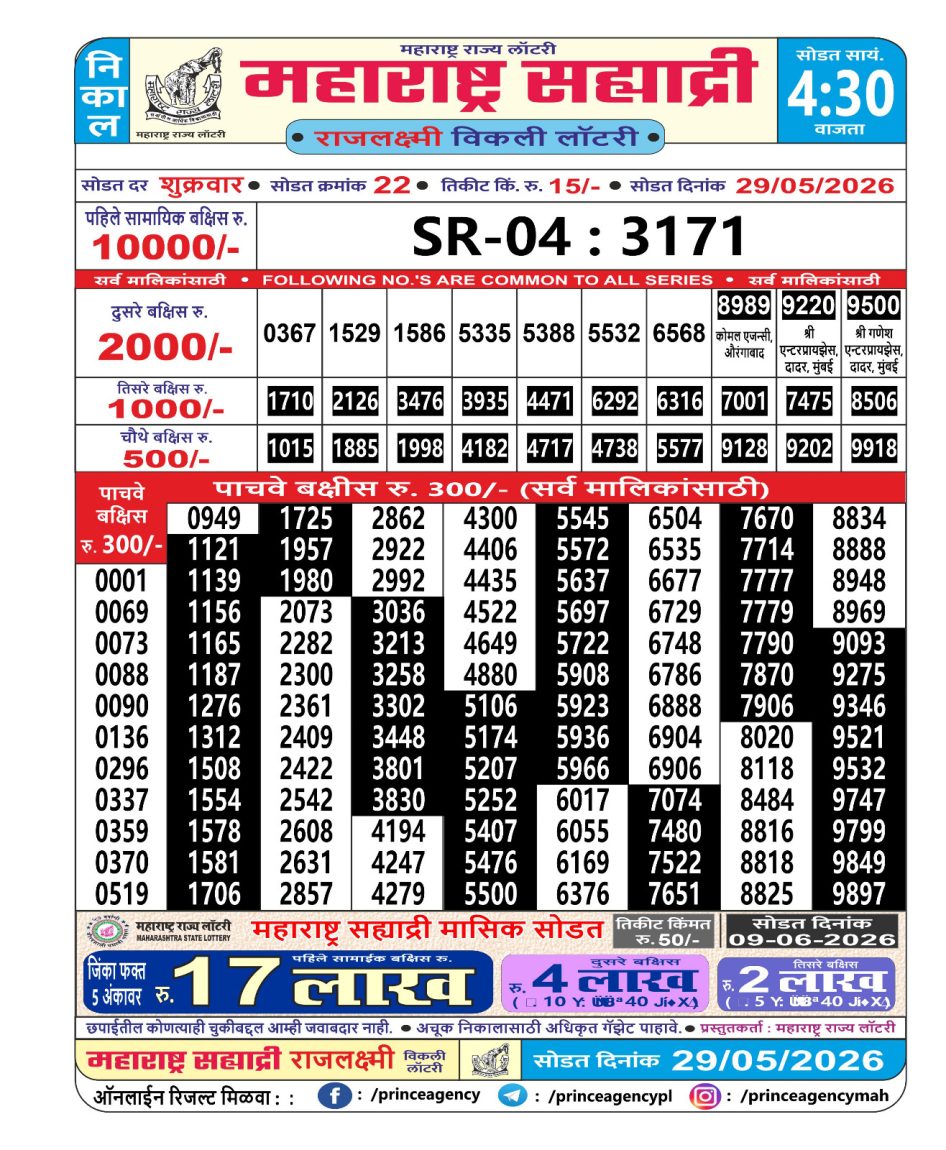 Everest Result Today Dear Lottery Chart