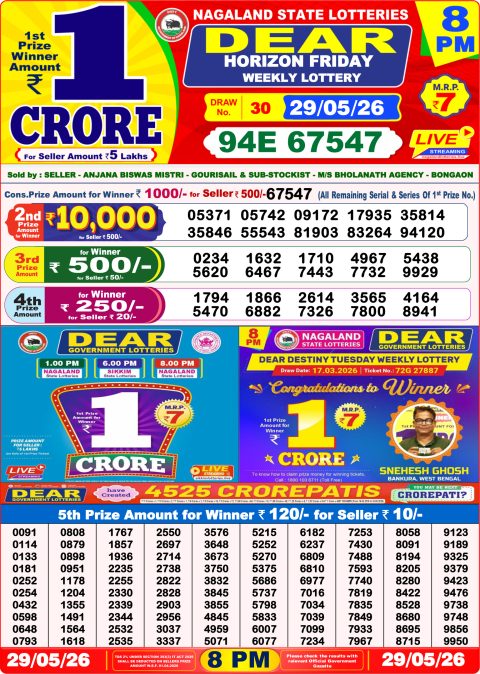Everest Result Today Dear Lottery Chart