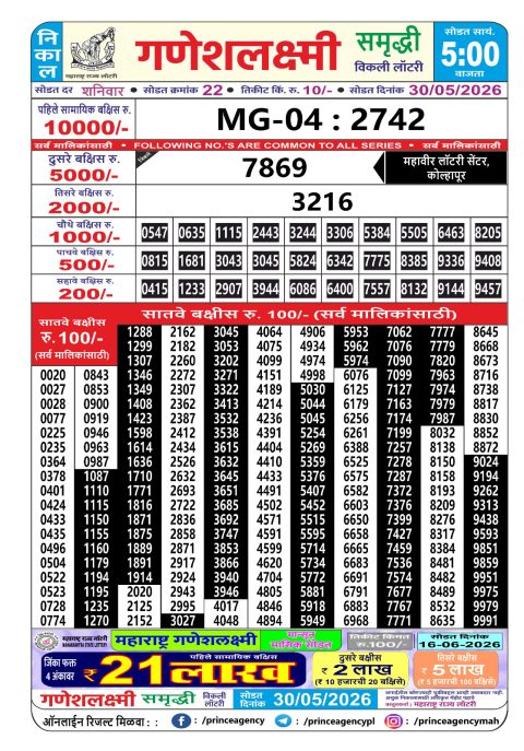 Everest Result Today Dear Lottery Chart