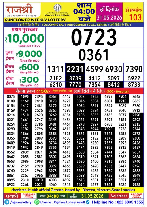 Everest Result Today Dear Lottery Chart