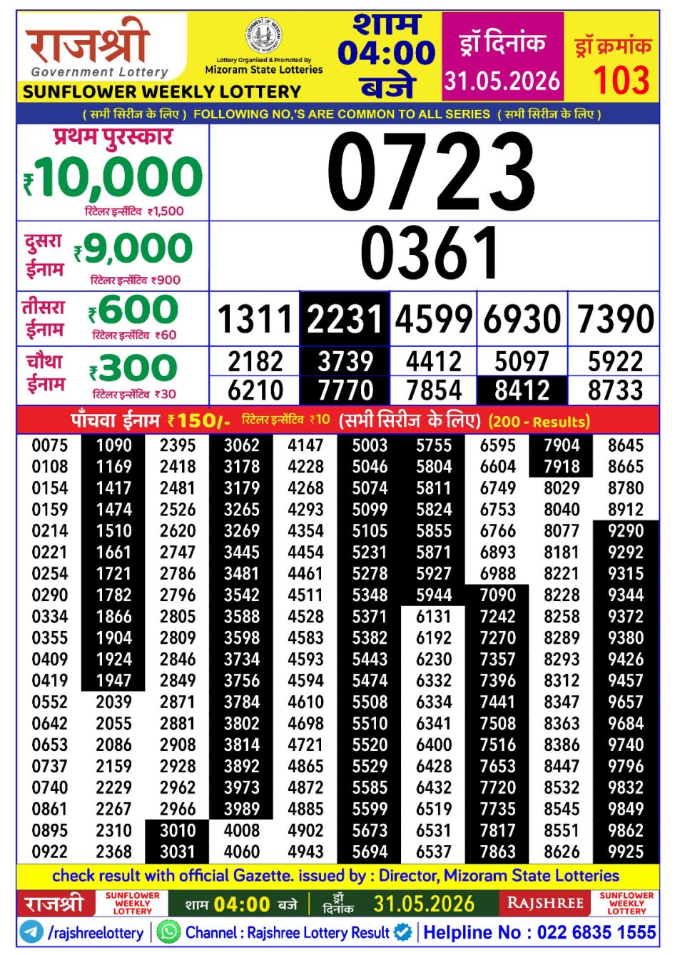 Everest Result Today Dear Lottery Chart