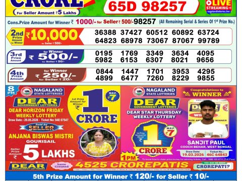 Everest Result Today Dear Lottery Chart