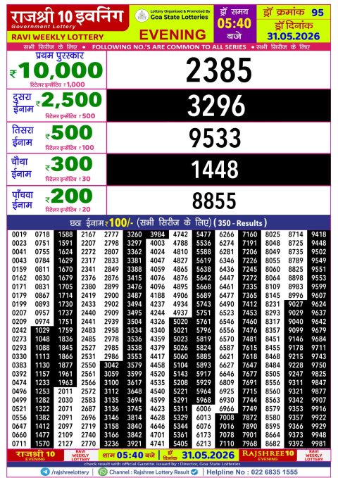 Everest Result Today Dear Lottery Chart