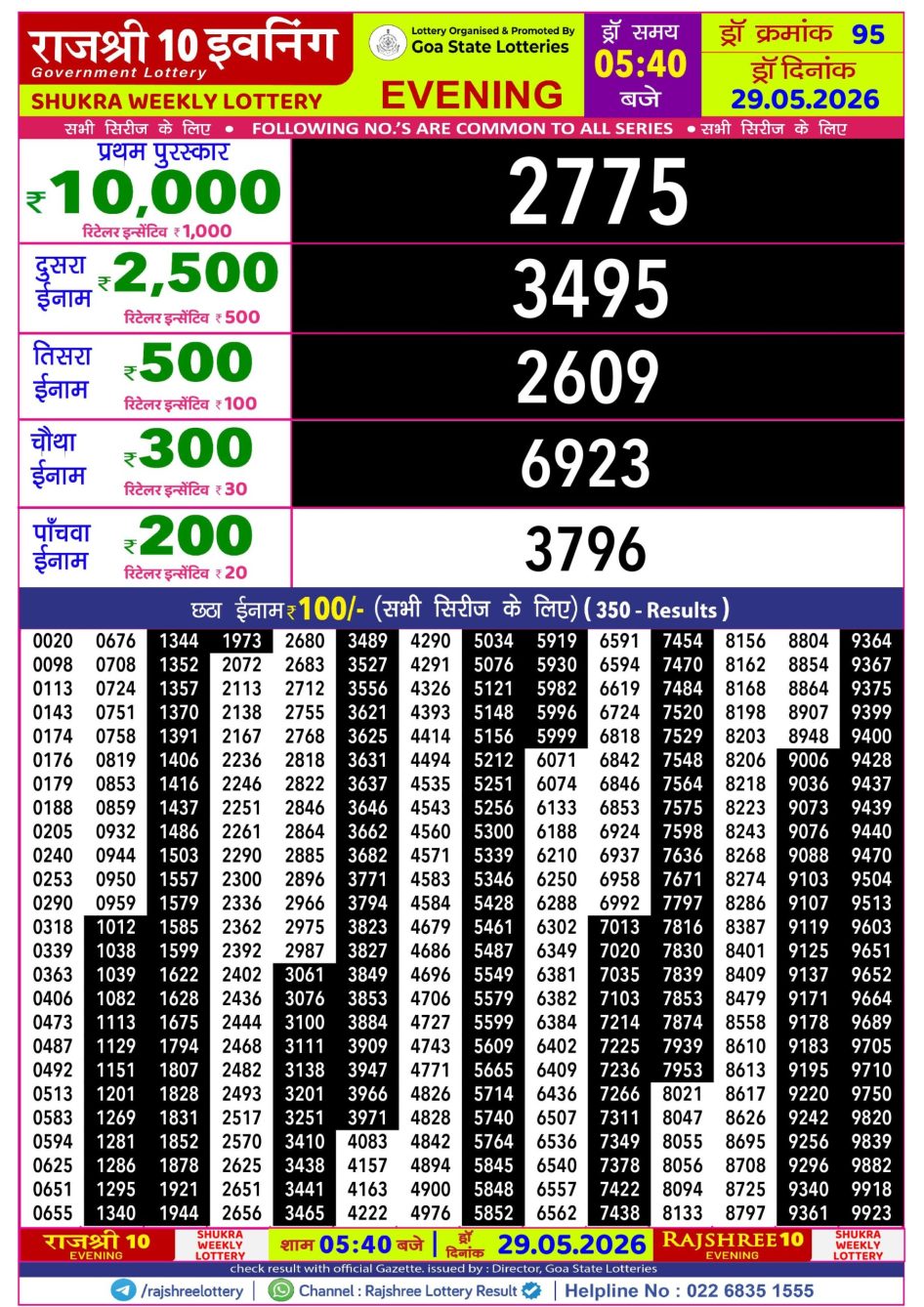 Everest Result Today Dear Lottery Chart