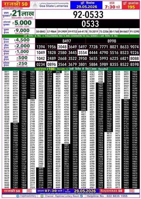 Everest Result Today Dear Lottery Chart