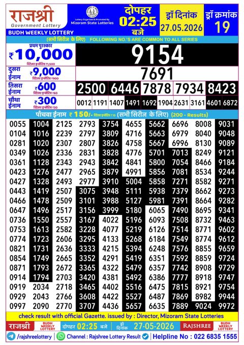 Everest Result Today Dear Lottery Chart
