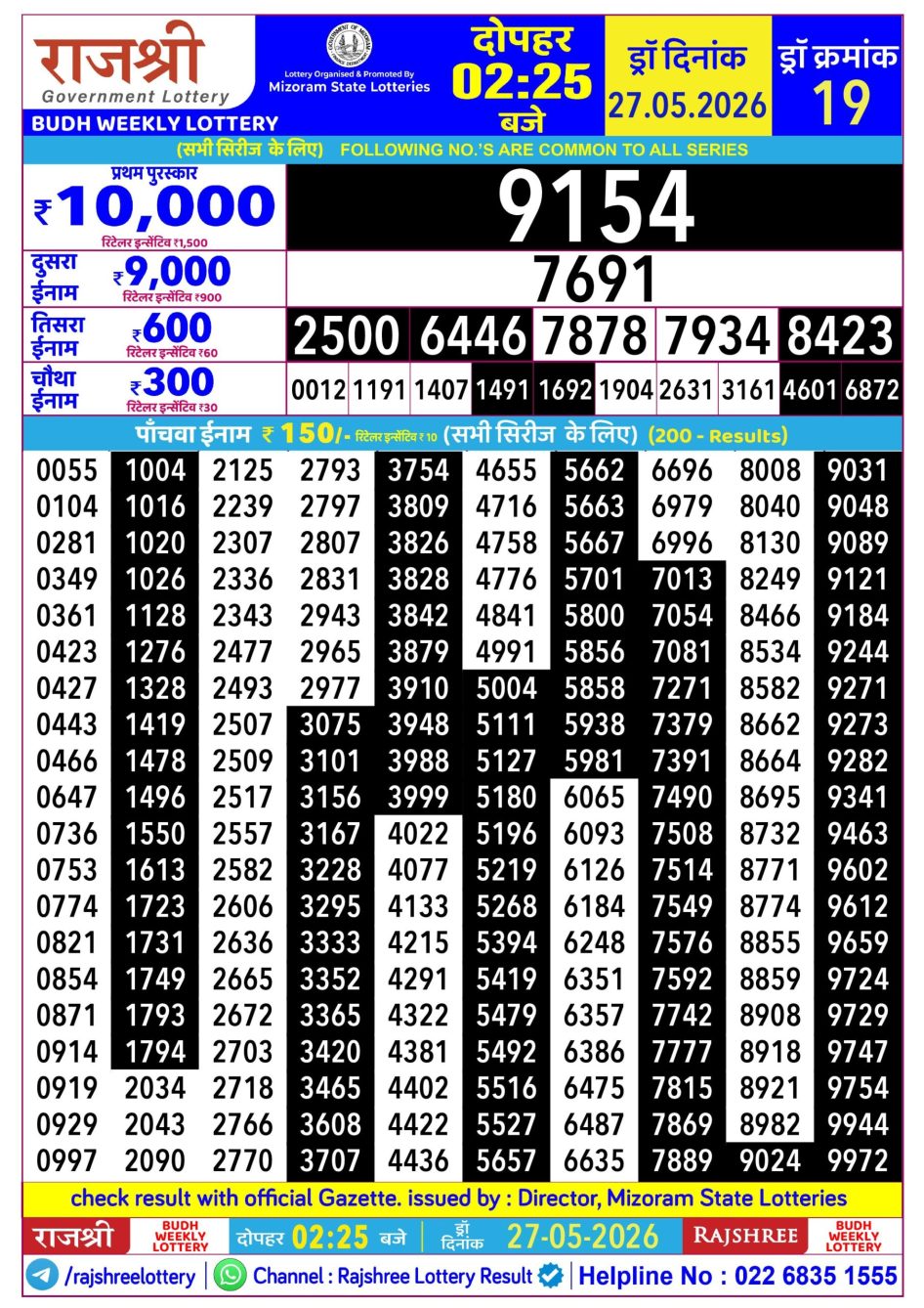 Everest Result Today Dear Lottery Chart