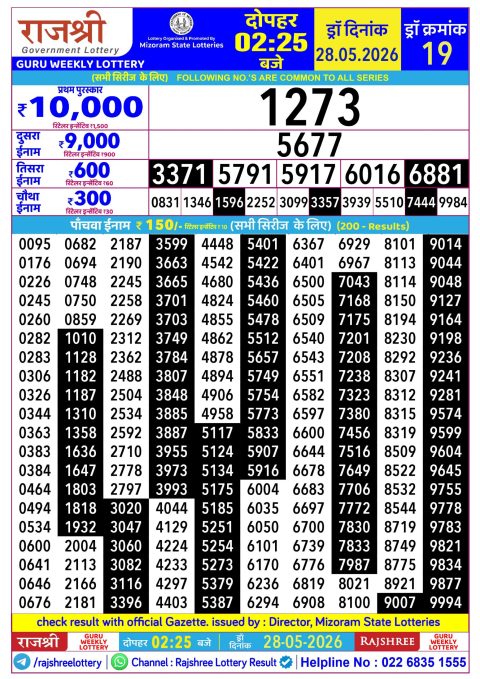 Everest Result Today Dear Lottery Chart
