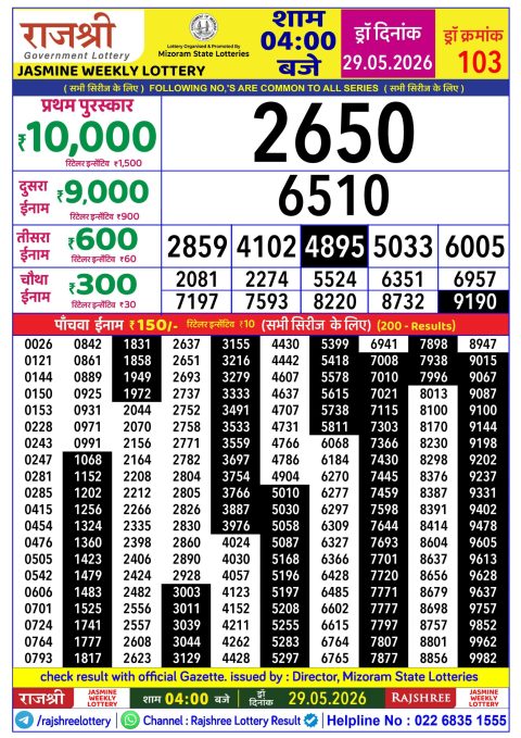 Everest Result Today Dear Lottery Chart