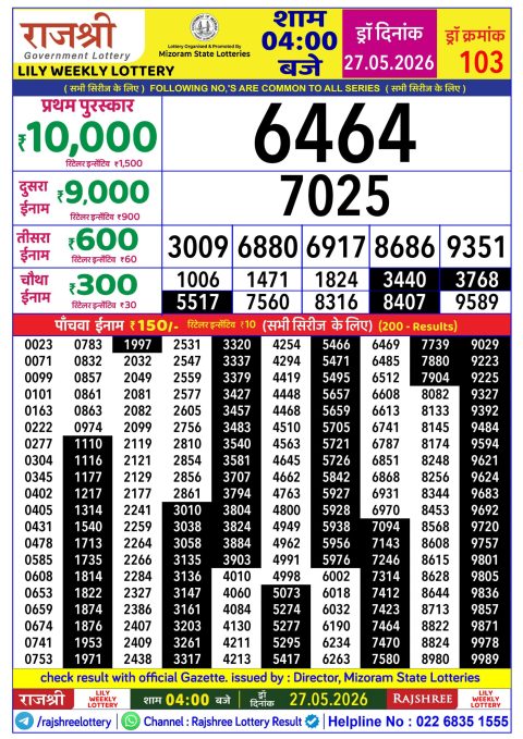 Everest Result Today Dear Lottery Chart