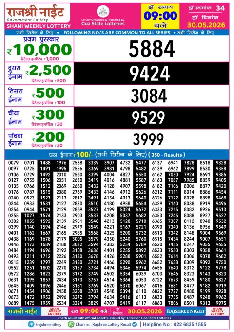 Everest Result Today Dear Lottery Chart