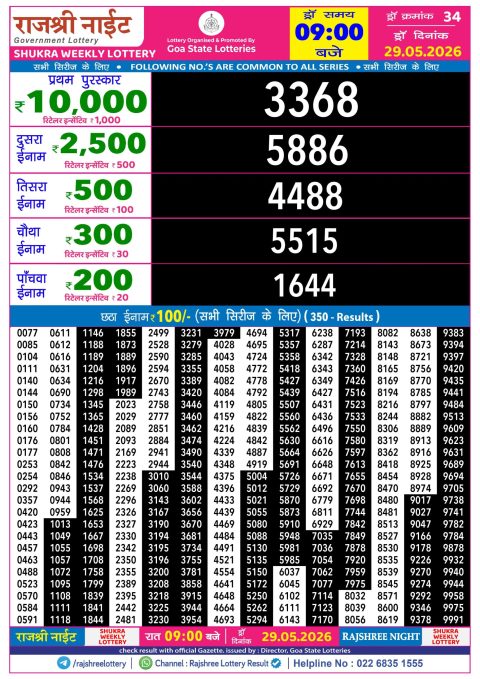 Everest Result Today Dear Lottery Chart