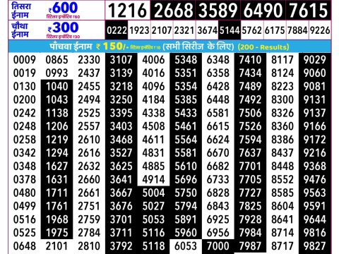 Everest Result Today Dear Lottery Chart
