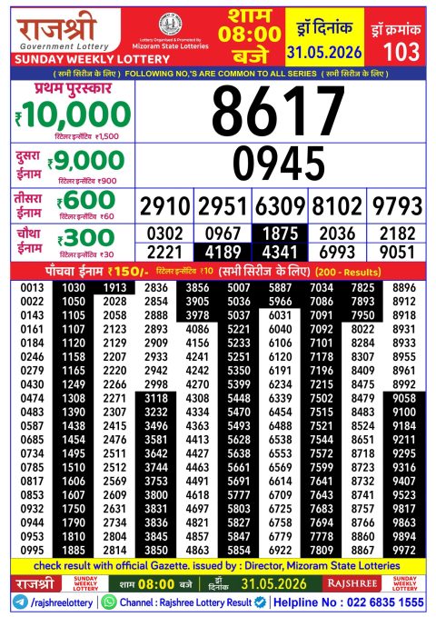 Everest Result Today Dear Lottery Chart