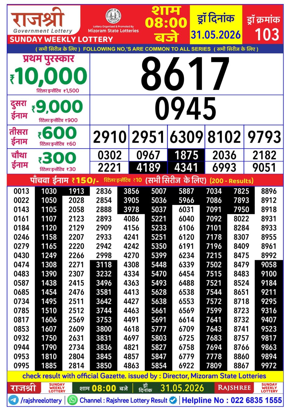 Everest Result Today Dear Lottery Chart