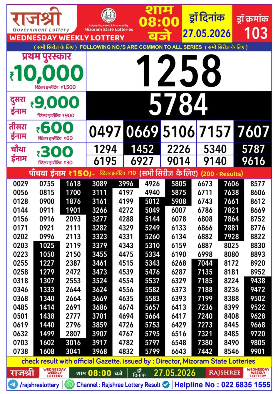 Everest Result Today Dear Lottery Chart