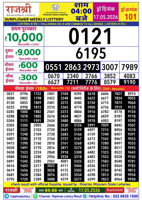 Everest Result Today Dear Lottery Chart
