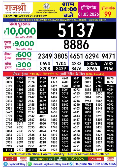 Everest Result Today Dear Lottery Chart