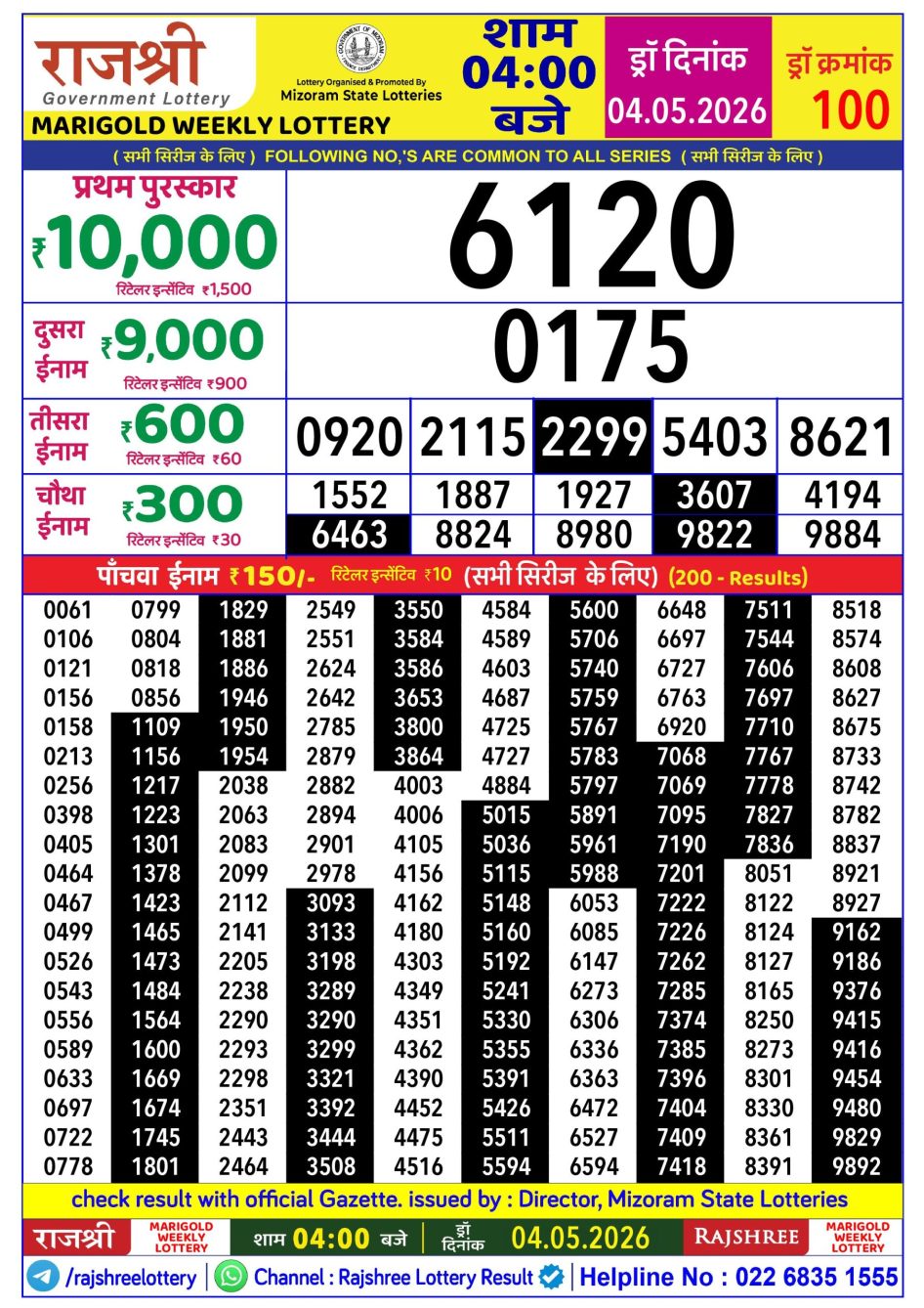 Everest Result Today Dear Lottery Chart