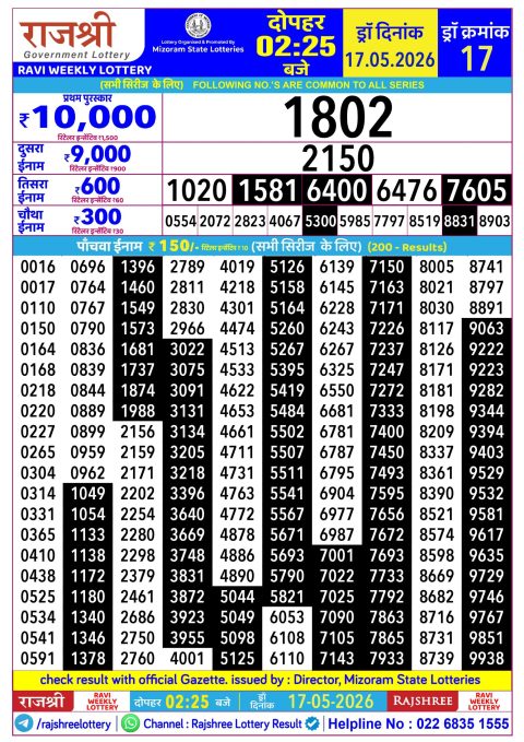 Everest Result Today Dear Lottery Chart